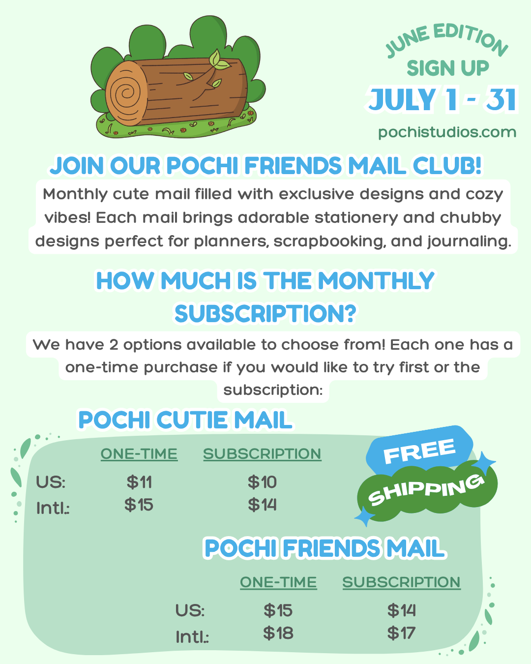 Pochi Friends Mail Club "AUGUST EDITION"