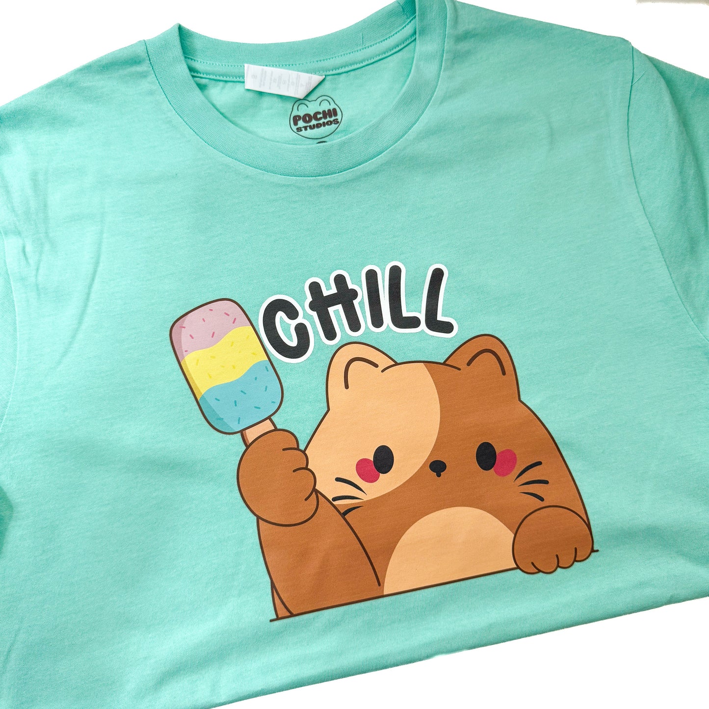 Chubby Cat Chubbs Chill Ice cream Summer Tee