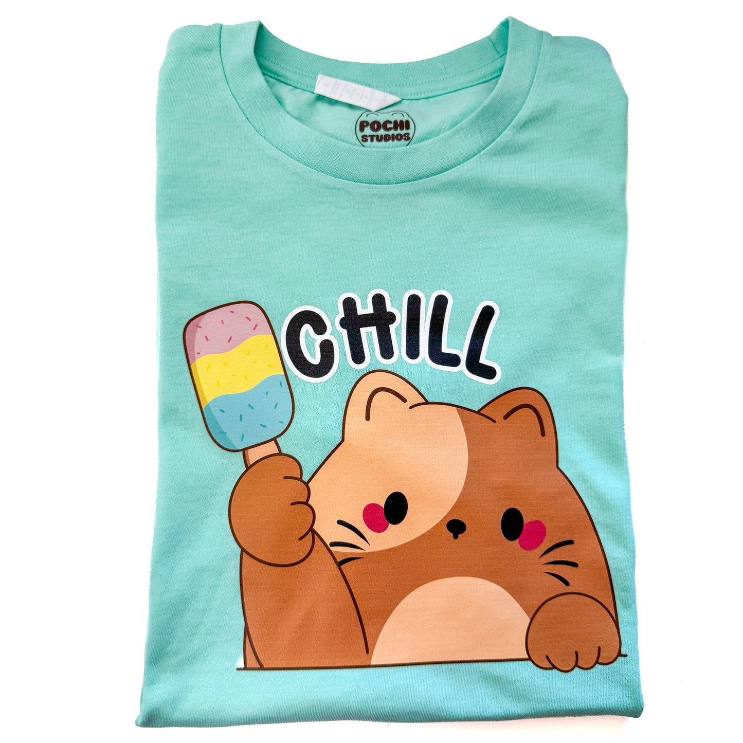 Chubby Cat Chubbs Chill Ice cream Summer Tee