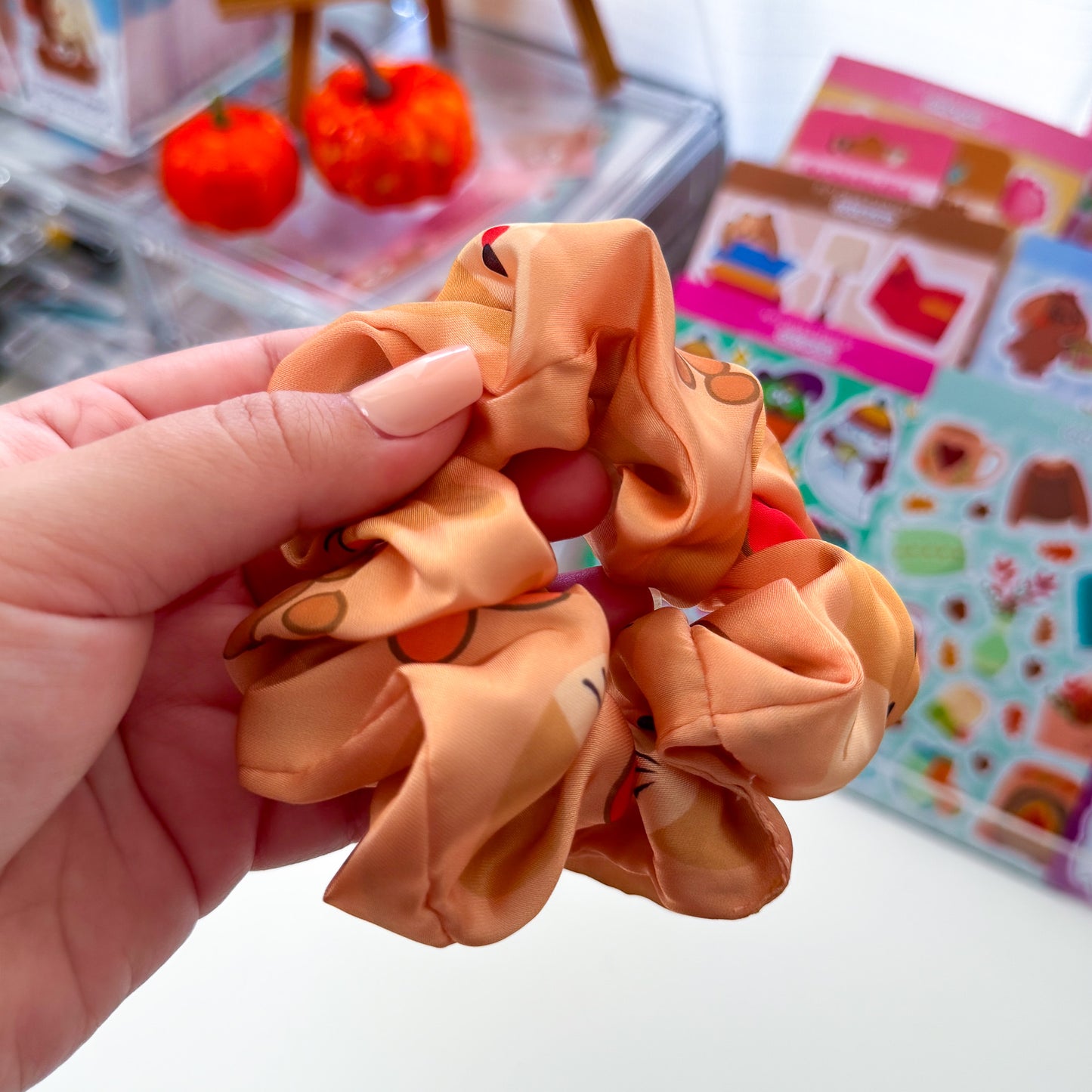 Cute Chubbs Cat & Nina Dog Satin Hair Scrunchies "Choose your Favorite!"
