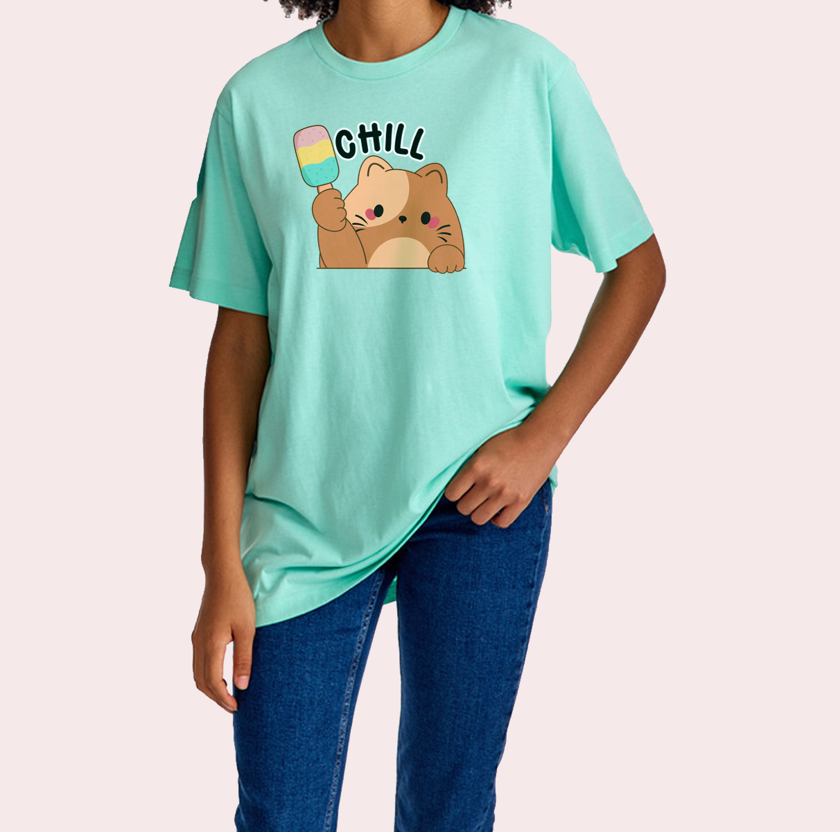 Chubby Cat Chubbs Chill Ice cream Summer Tee