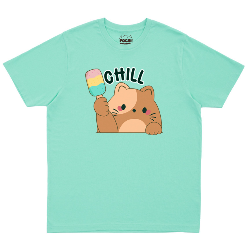 Chubby Cat Chubbs Chill Ice cream Summer Tee