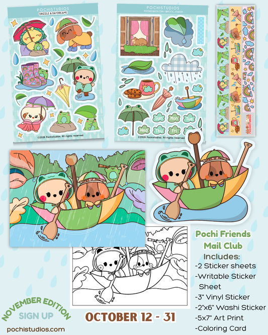 Pochi Friends Mail Club "DRIZZLE & DAYDREAMS - NOVEMBER EDITION"
