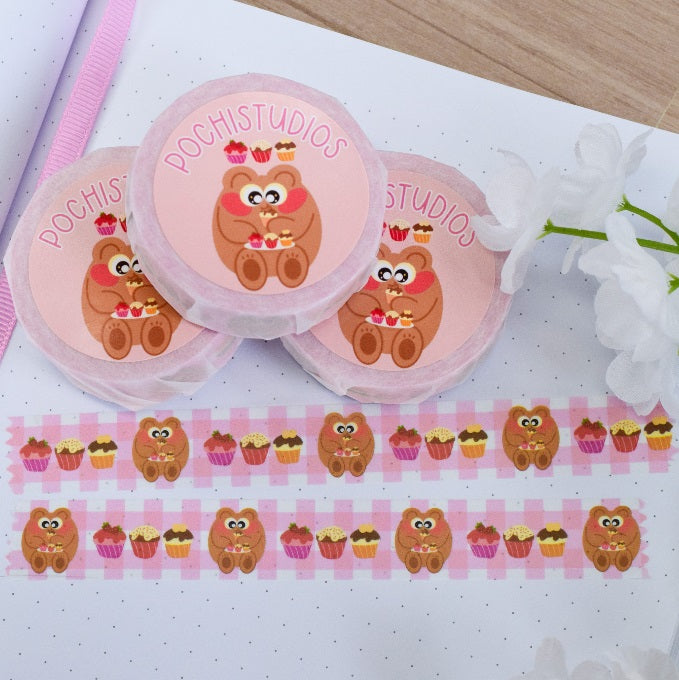 Cute Pochi Bear Pink Sweets Washi Tape