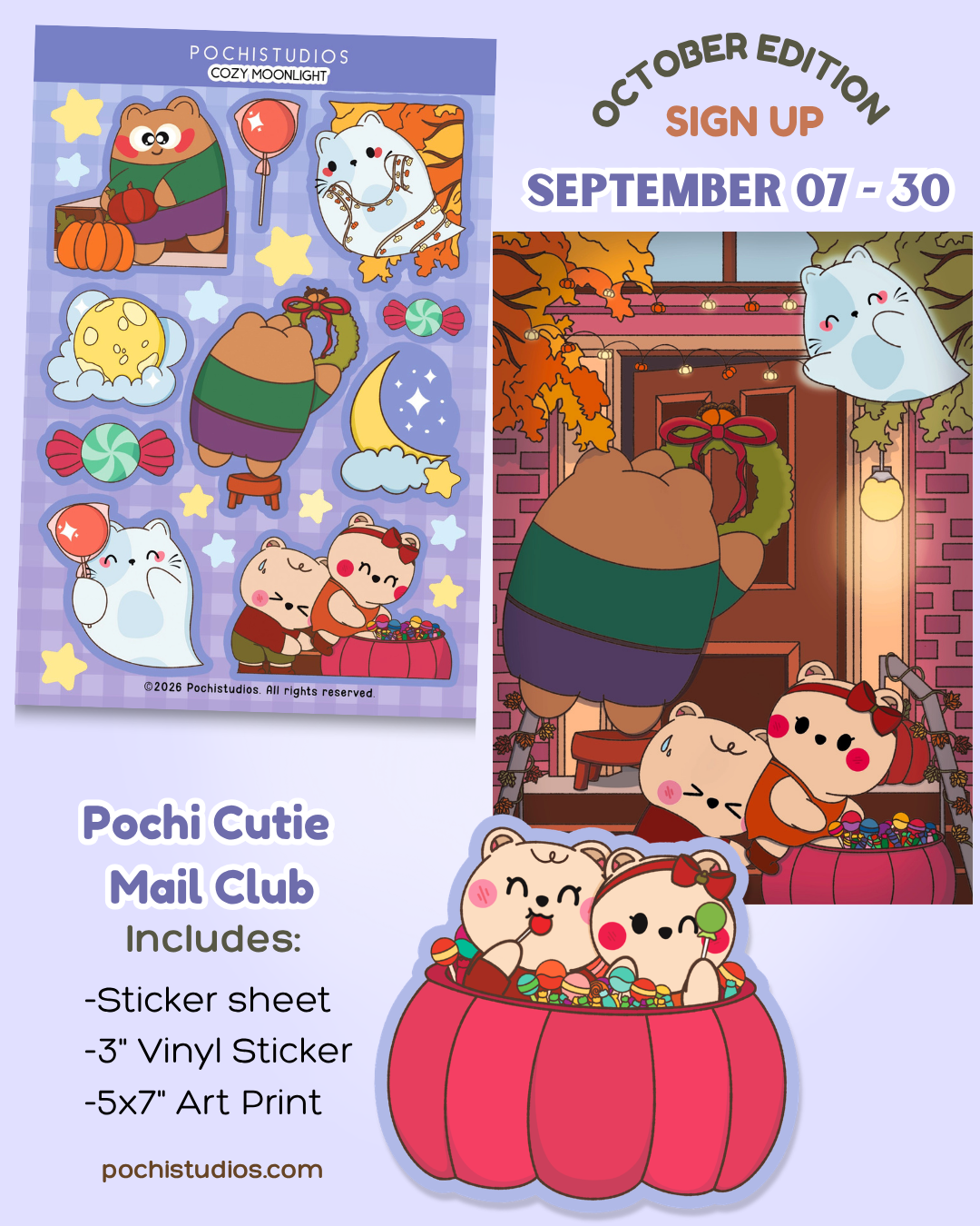 Pochi Cutie Mail Club "COZY MOONLIGHT - OCTOBER EDITION"