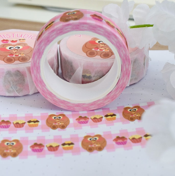 Cute Pochi Bear Pink Sweets Washi Tape