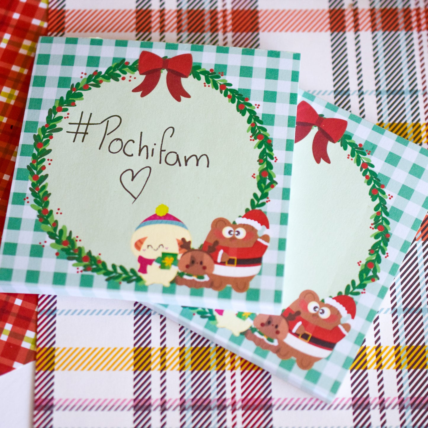 Festive Happy Holidays PochiFam Memo Pad