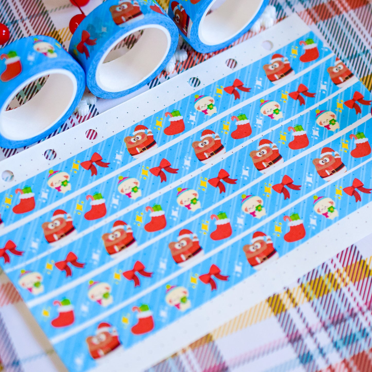 Happy Holidays Pochi Bear & Florecita Mushroom Merry Christmas Washi Tape