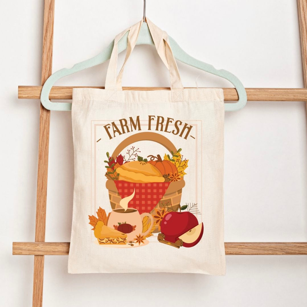 Hello Fall Cozy Aesthetic Autumn Vibes Organic Cotton Tote Bag