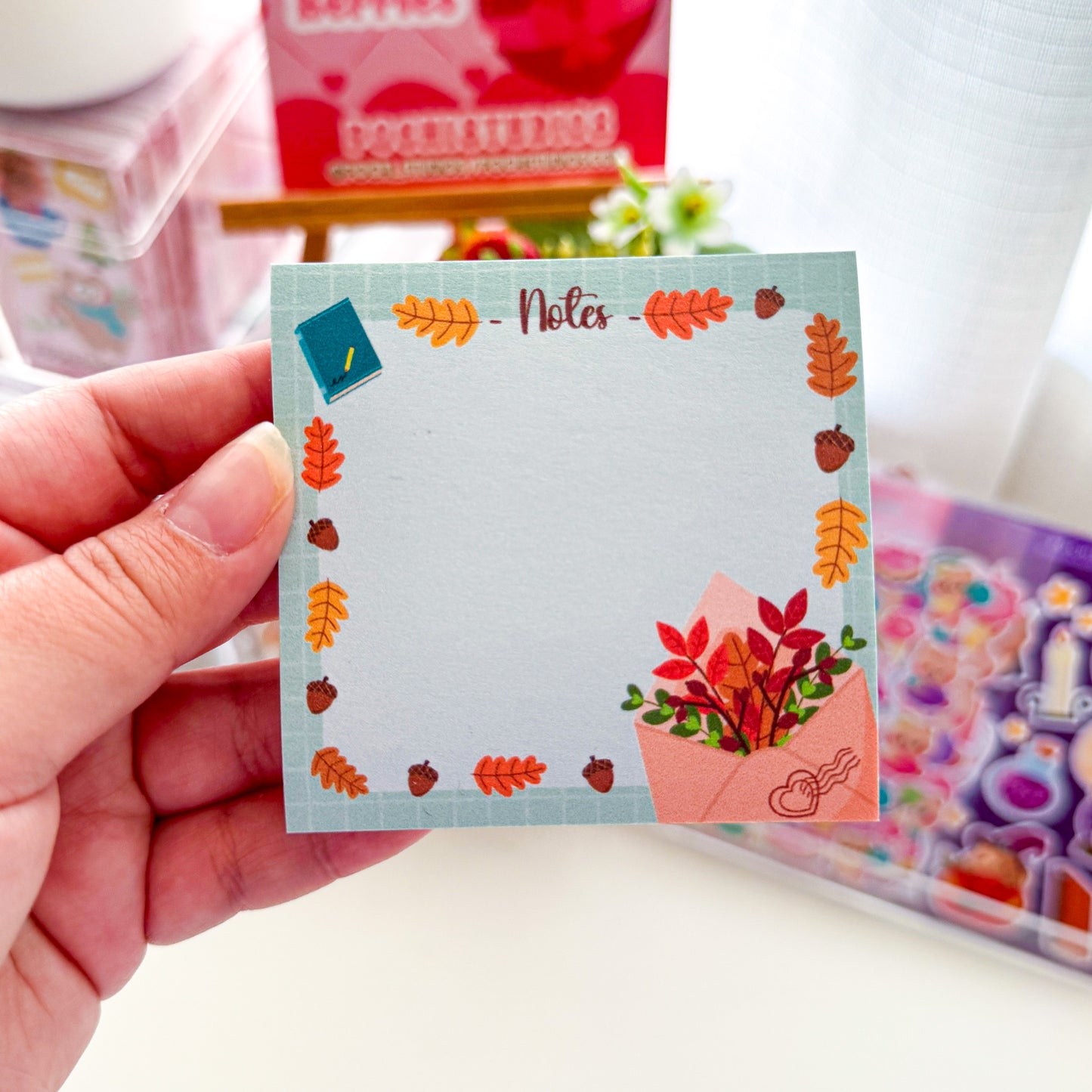 Cozy Fall Hygge Autumn 3 x 3 inch Sticky Notes