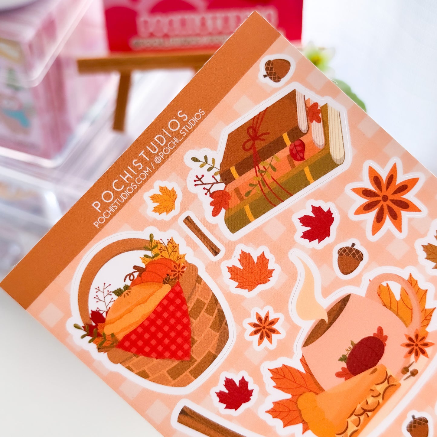 Hello Fall Cozy Aesthetic Autumn Vibes Matte Vinyl Sticker Sheet