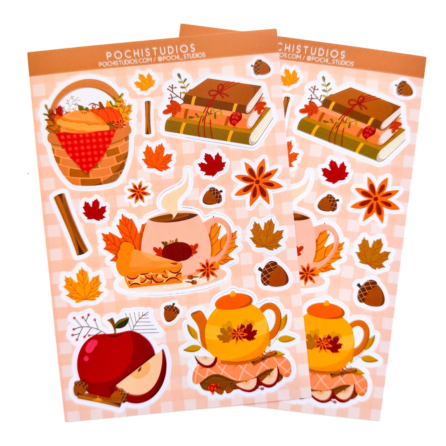 Hello Fall Cozy Aesthetic Autumn Vibes Matte Vinyl Sticker Sheet