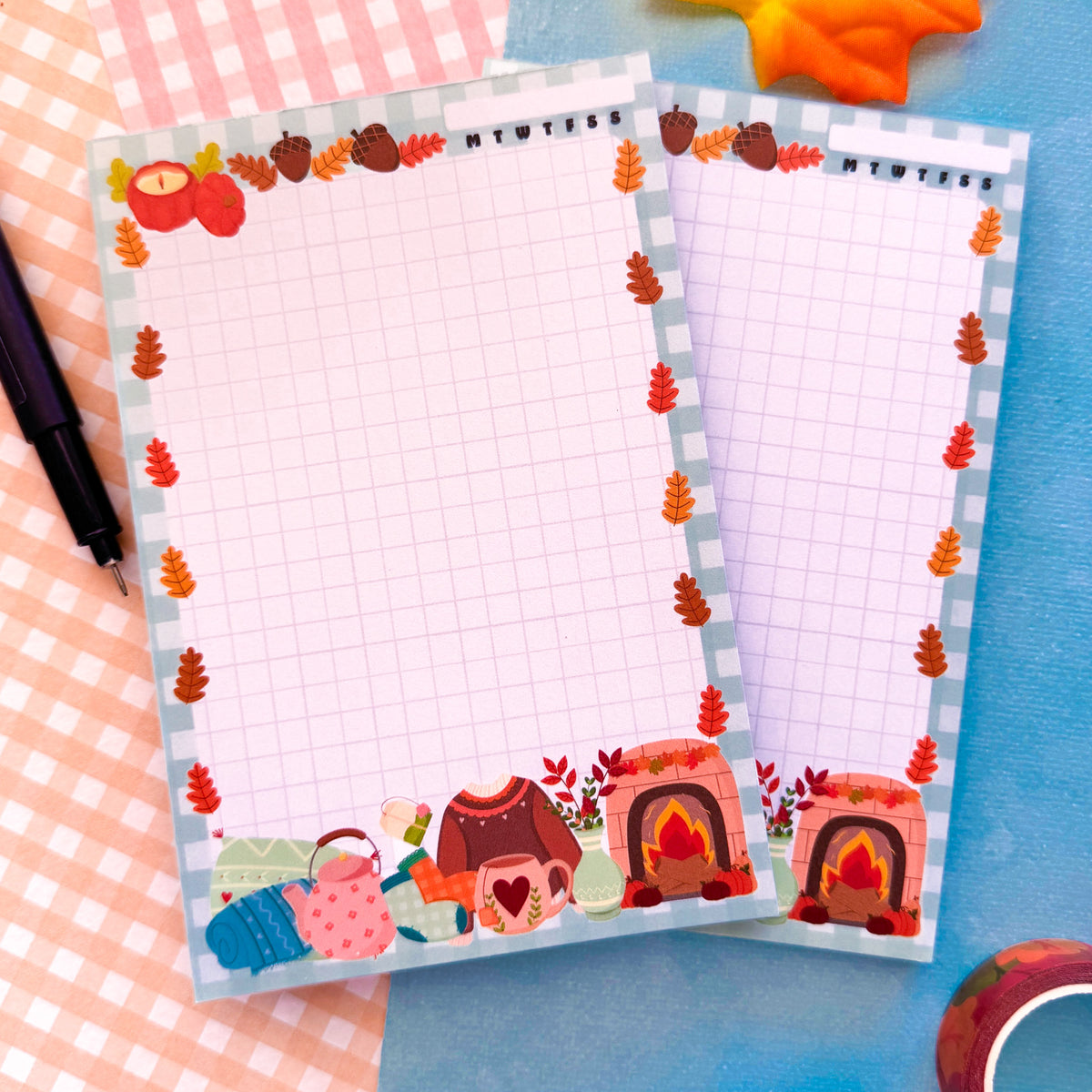 October Notepad Cozy Fall Hygge Autumn 4x6 inch Notepad – Pochistudios