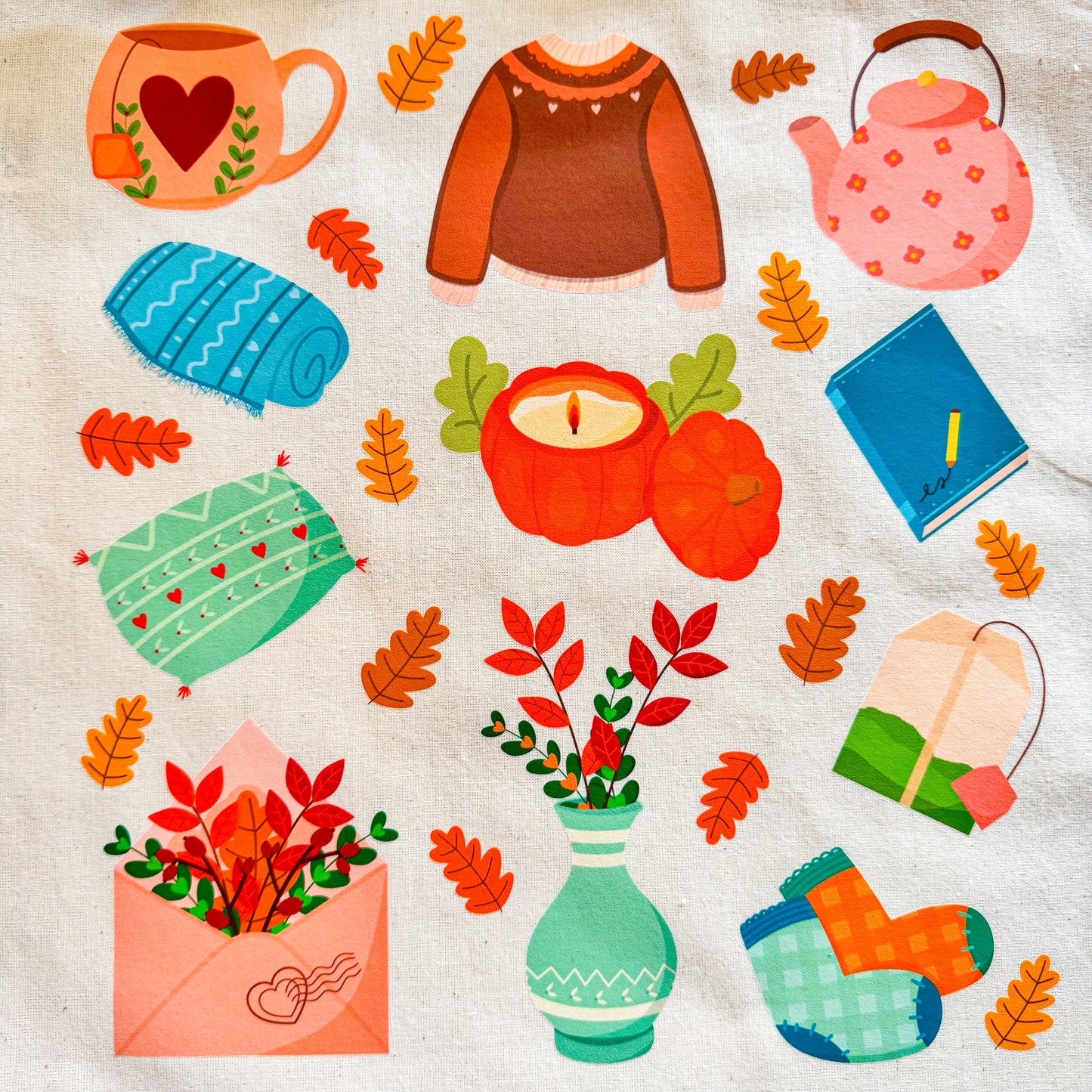 Cozy Fall Hygge Autumn Organic Cotton Tote Bag