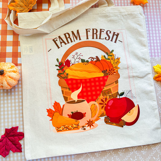 Hello Fall Cozy Aesthetic Autumn Vibes Organic Cotton Tote Bag