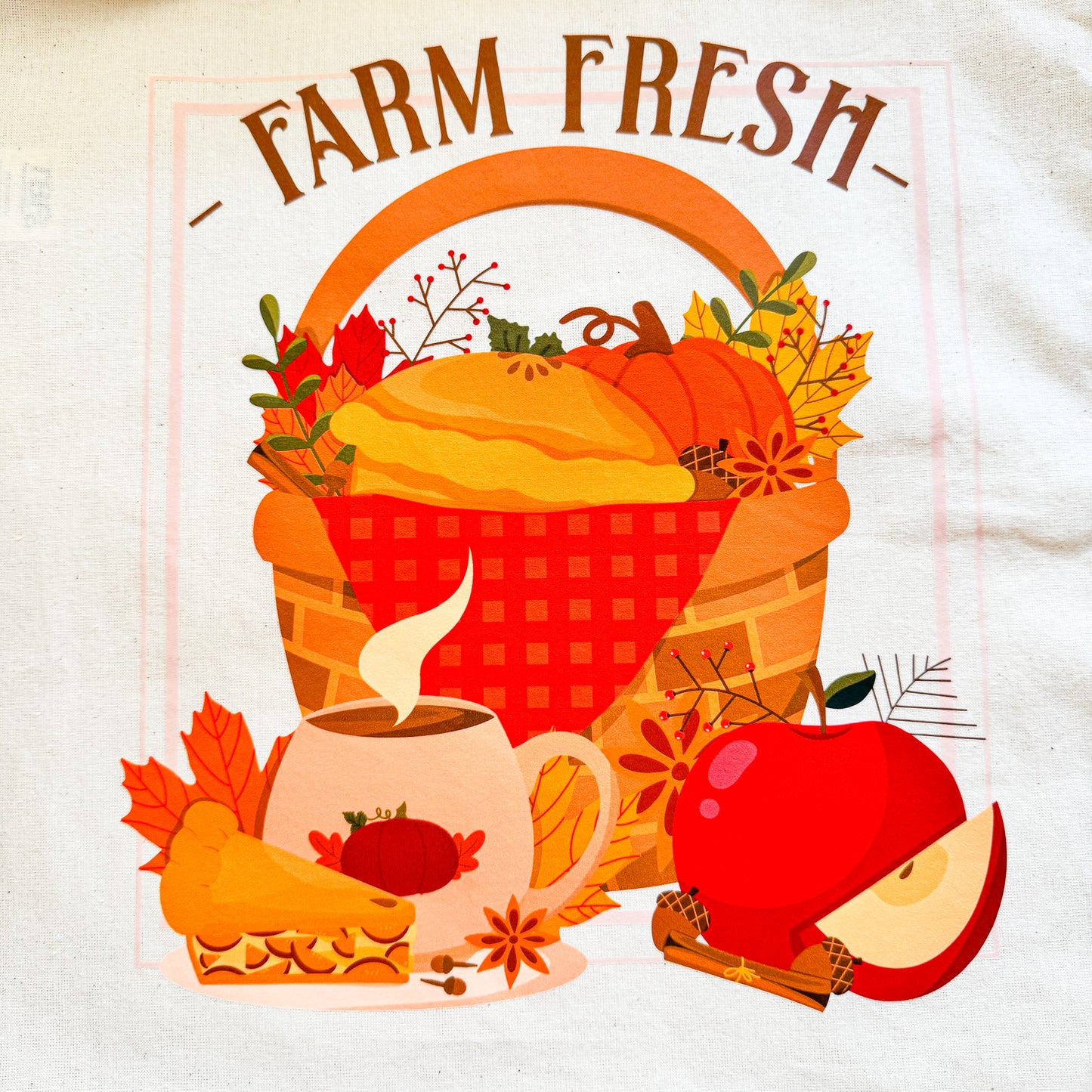 Hello Fall Cozy Aesthetic Autumn Vibes Organic Cotton Tote Bag