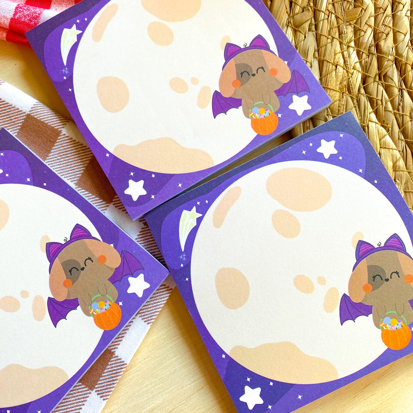 Halloween Nina Bat Moon Memo Pad