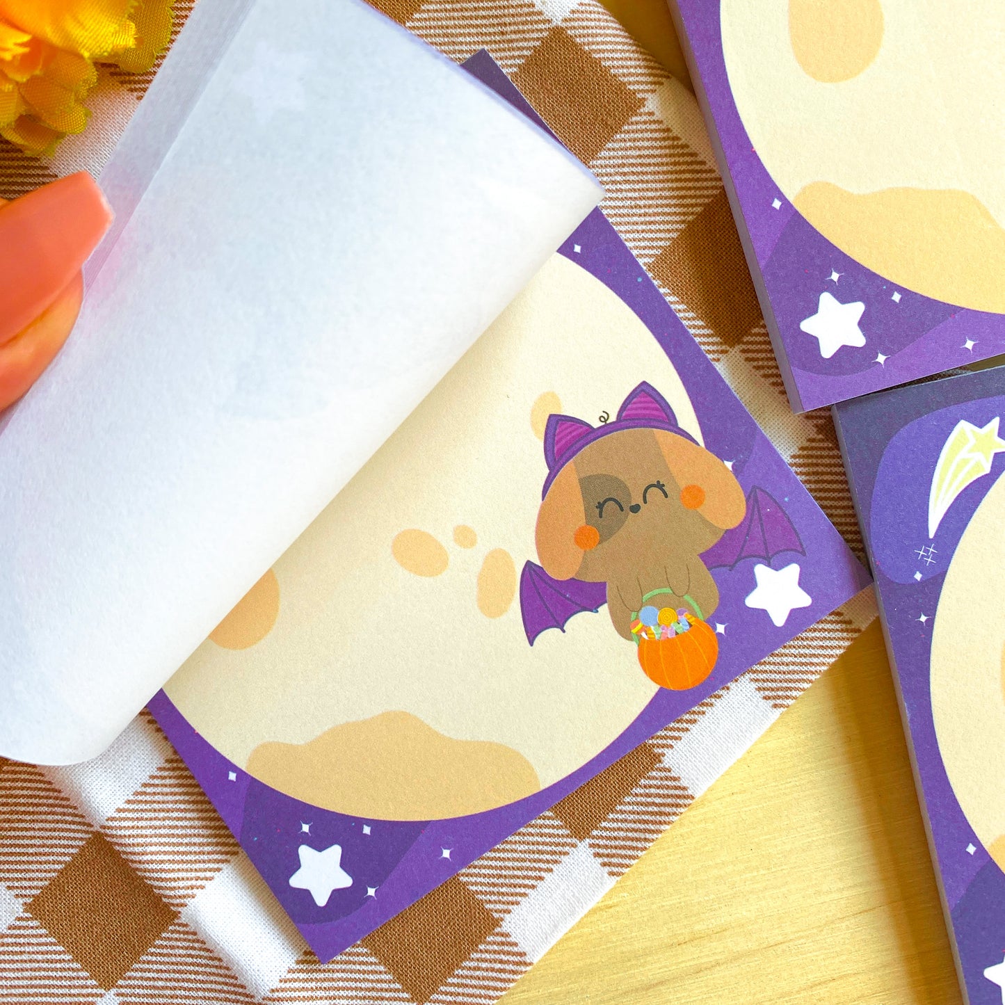 Halloween Nina Bat Moon Memo Pad