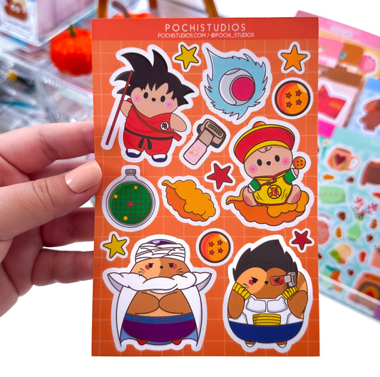Chibi Dragon Ball Tribute Pochifam Matte Sticker Sheet