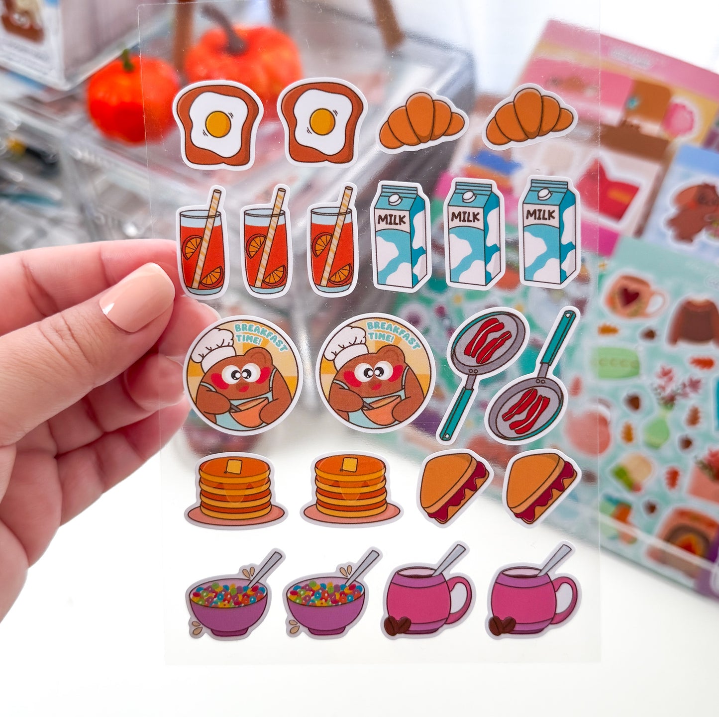 Breakfast Time With Pochi Bear Matte Vinyl Sticker Sheet