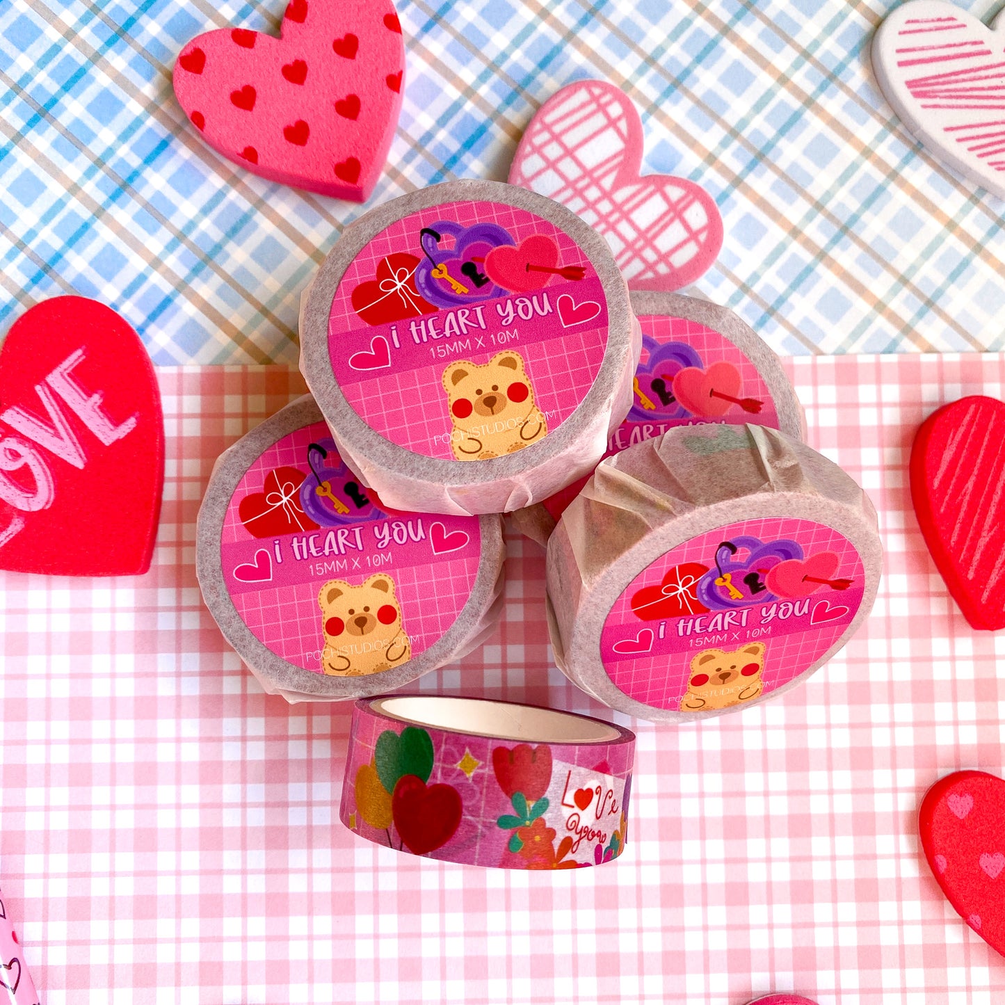 Cute & Colorful Valentine's Day Pink Deco Washi Tape