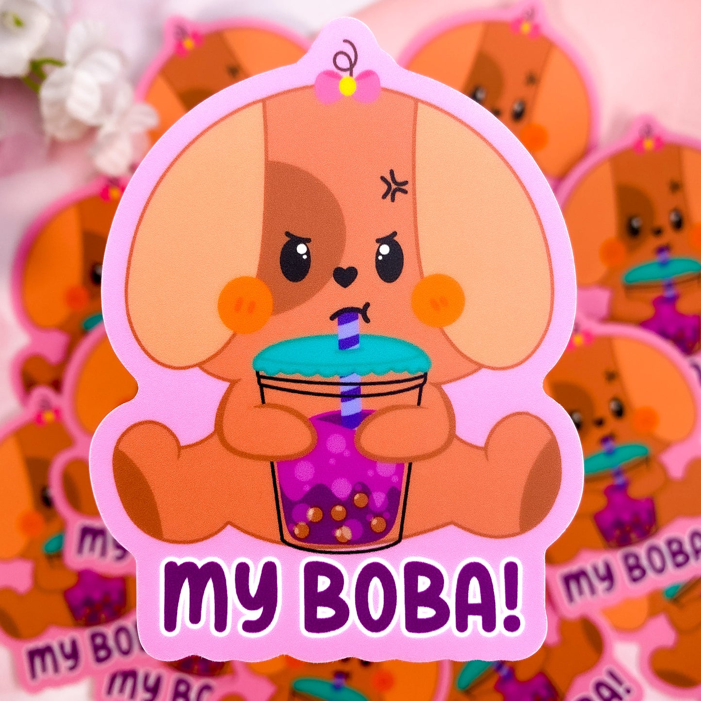 My Boba! Puppy Nina Angry Waterproof Luxe Vinyl Sticker