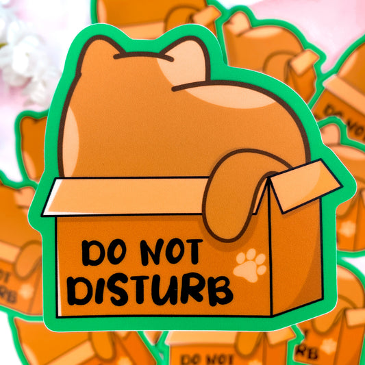 Chubby Kitty Chubbs "Do Not Disturb" Waterproof Luxe Vinyl Sticker