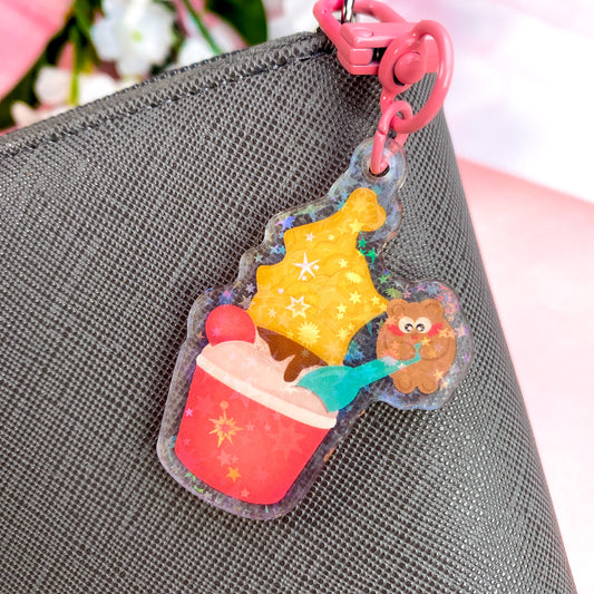 Taiyaki Ice Cream With Pochi Bear Holographic Keychain