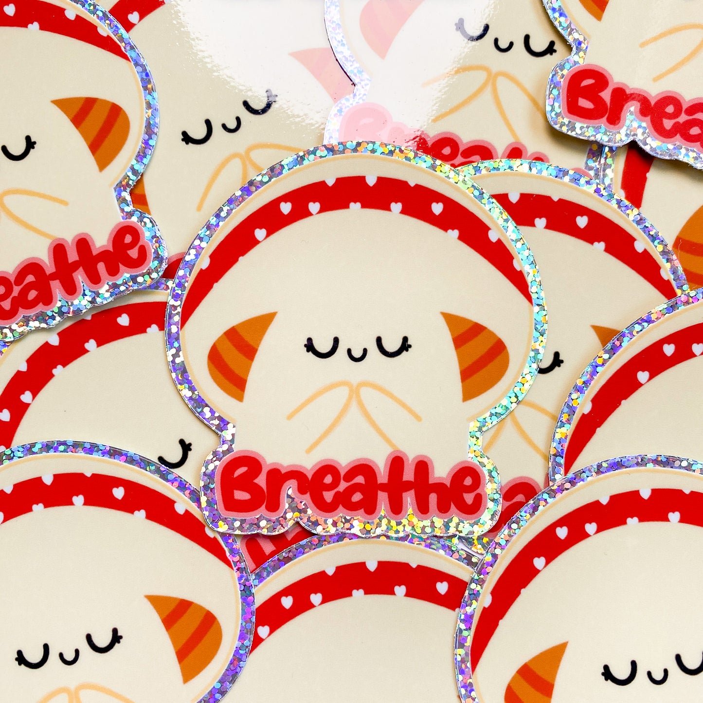 Breathe Florecita Girl Mushroom Sparkly Glossy Waterproof Die-Cut Sticker