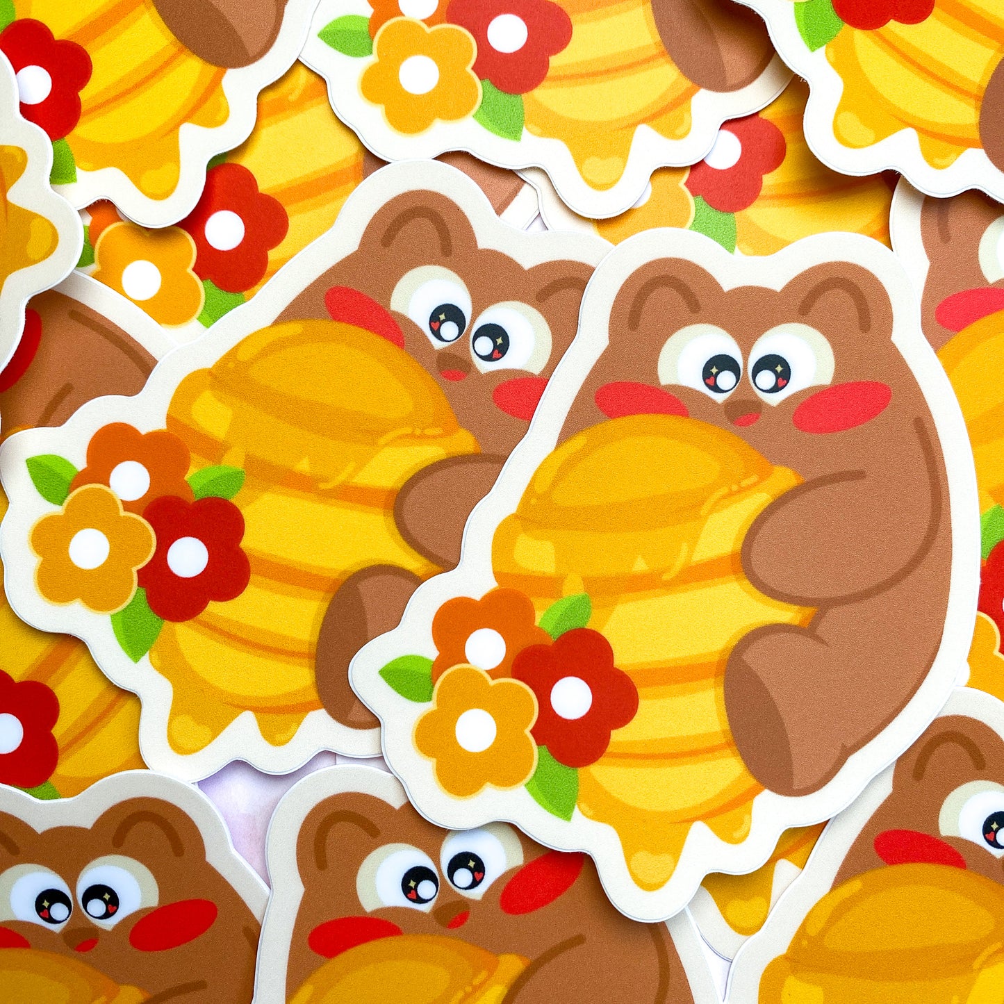 Honey Pochi Bear Waterproof Matte Die-Cut Sticker