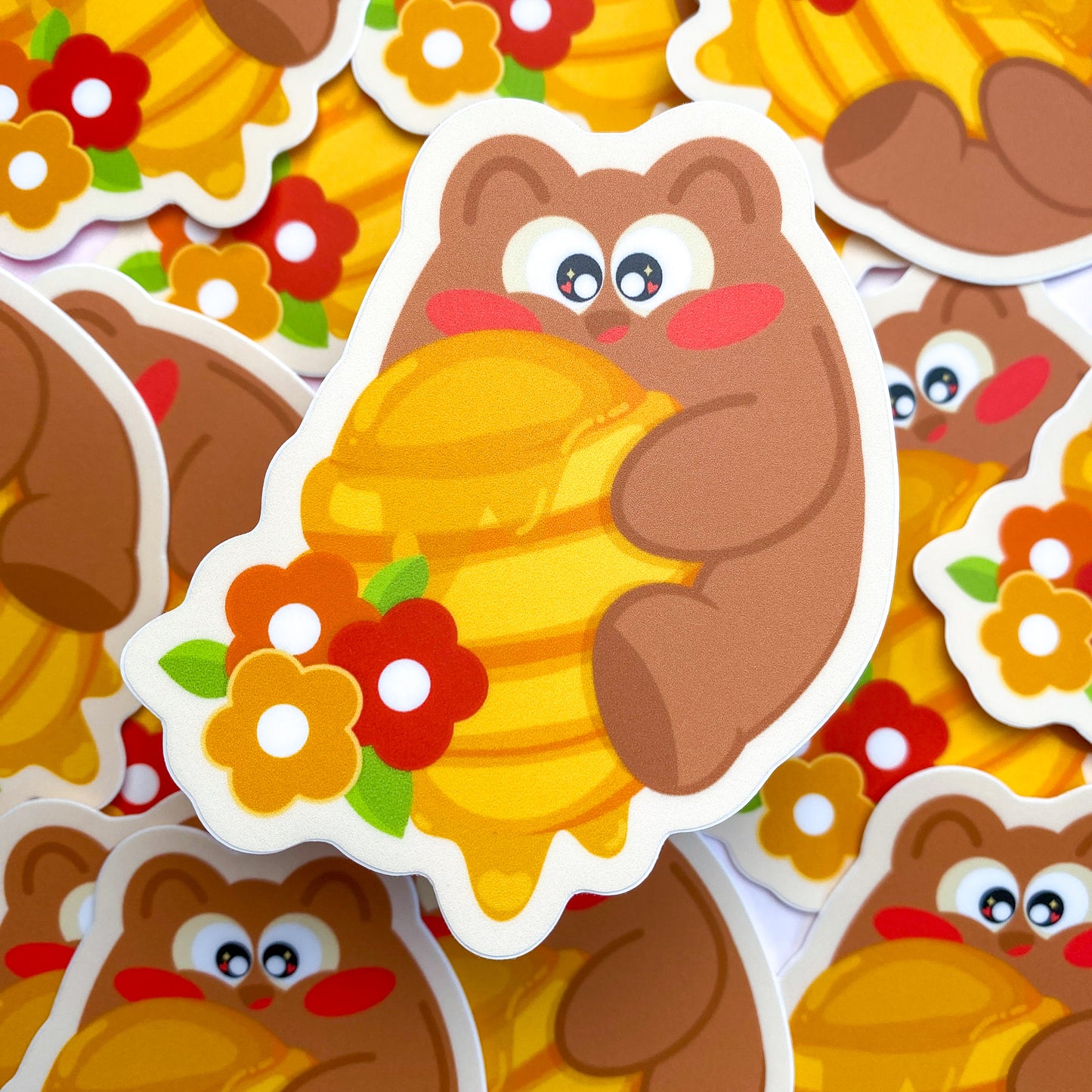 Honey Pochi Bear Waterproof Matte Die-Cut Sticker