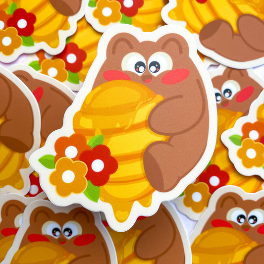 Honey Pochi Bear Waterproof Matte Die-Cut Sticker