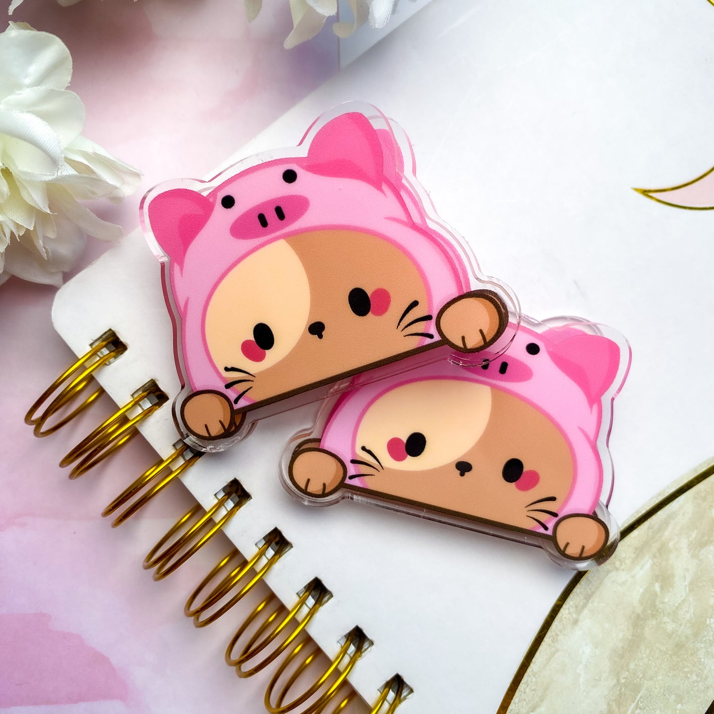 Cute Pink Chubbs Acrylic Binder Clip