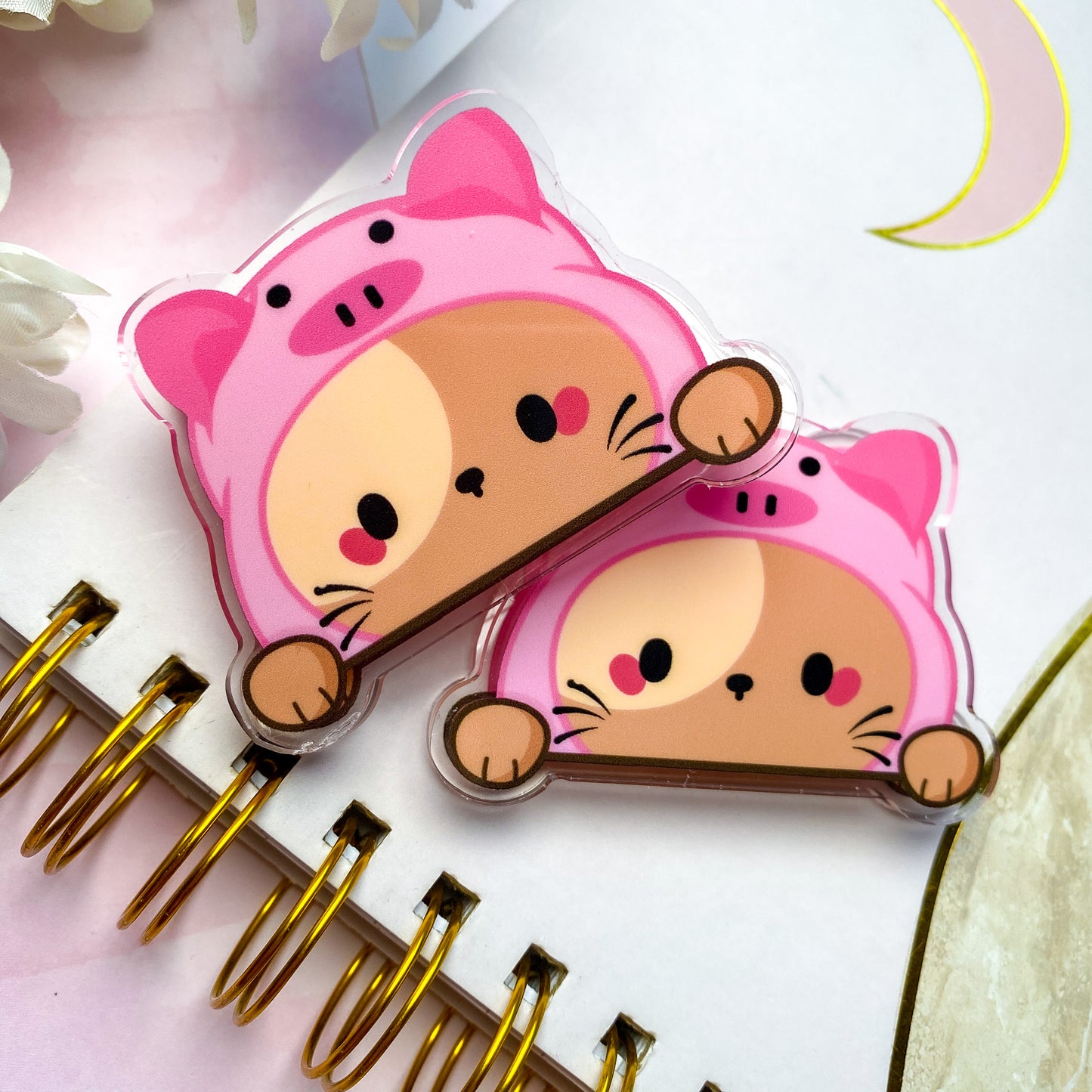 Cute Pink Chubbs Acrylic Binder Clip