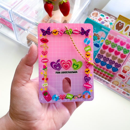 Y2K Pink Inspired Acrylic Photocard Holder Keychain