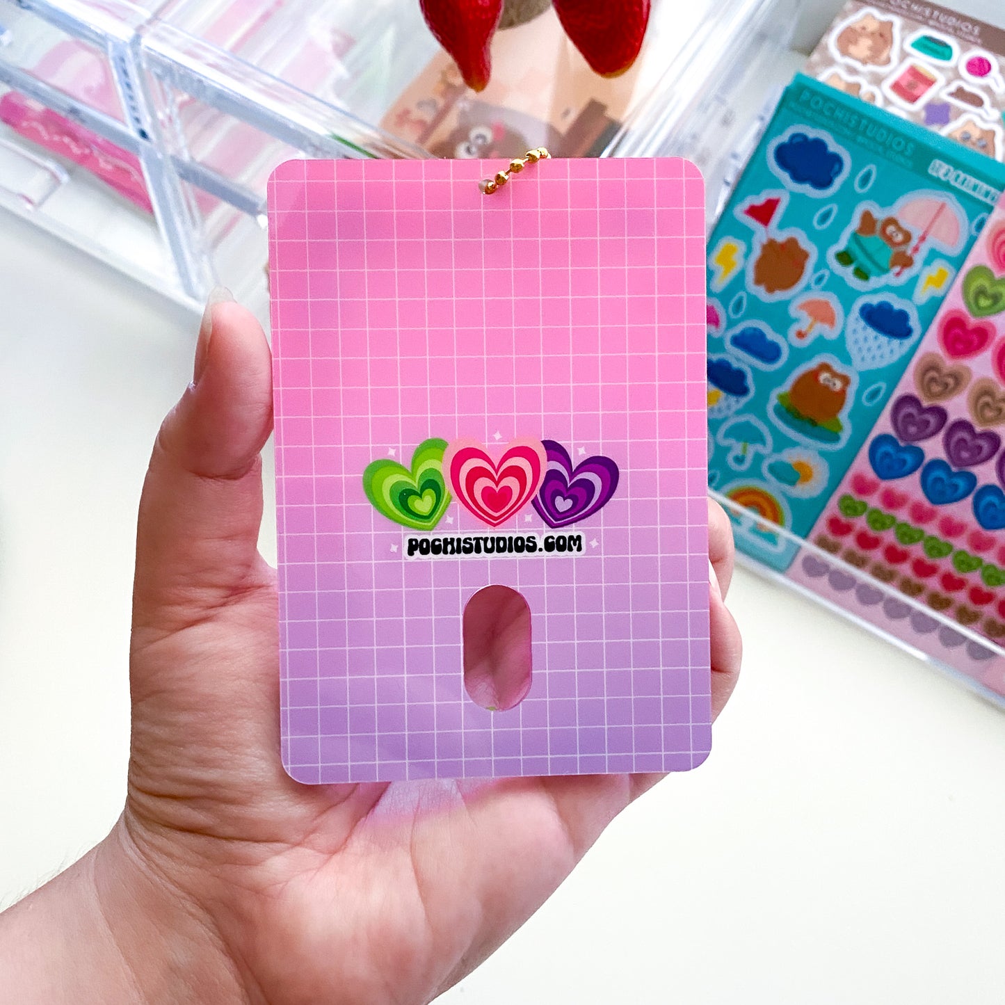 Y2K Pink Inspired Acrylic Photocard Holder Keychain