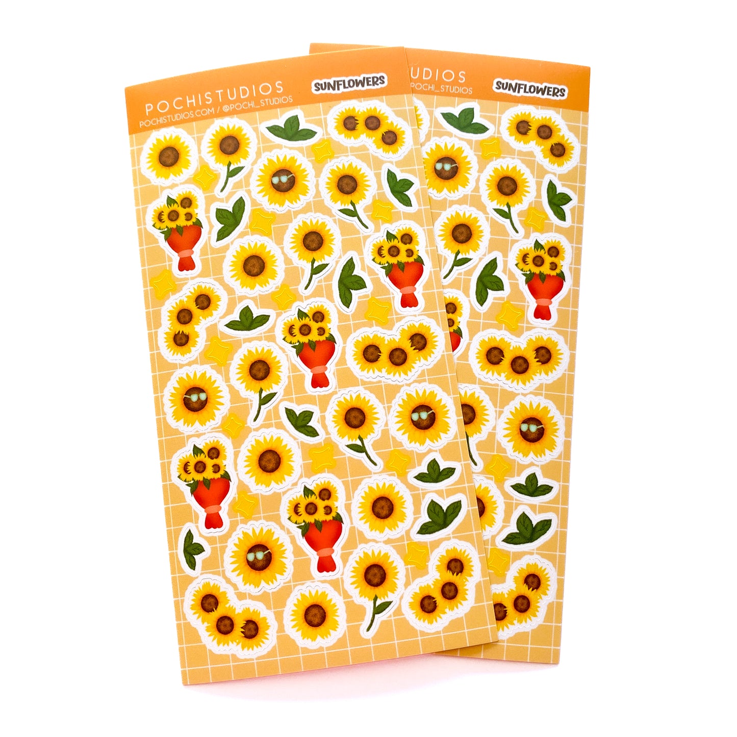 Little Yellow Summer Sunflowers Deco Matte Vinyl Sticker Sheet