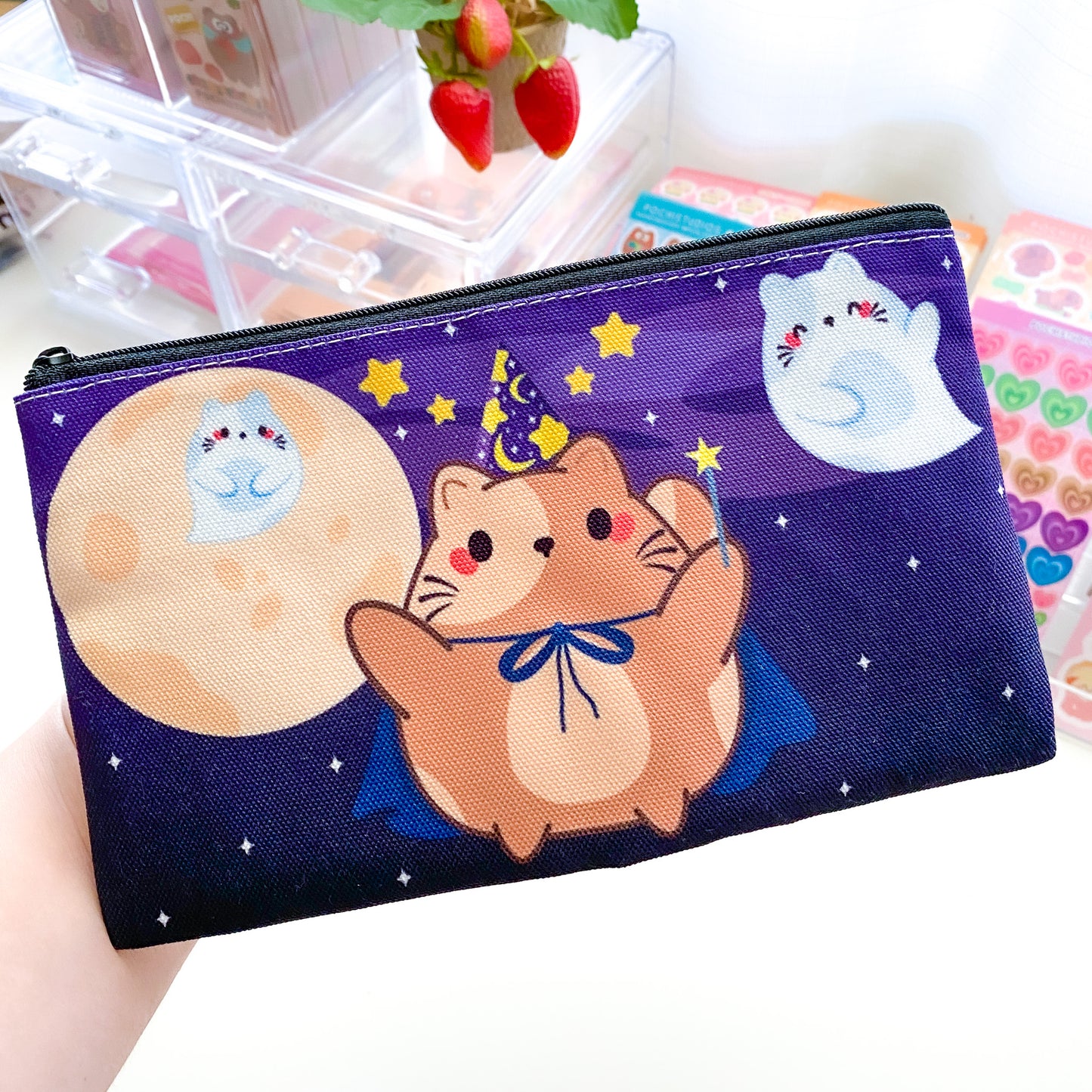 Chubby Kitty Chubbs Wizard Halloween Pencil Pouch