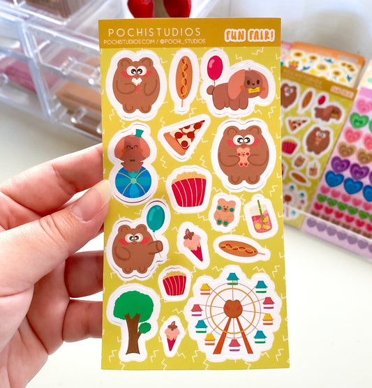 Pochi and Nina's First County Fair Matte Vinyl Sticker Sheet