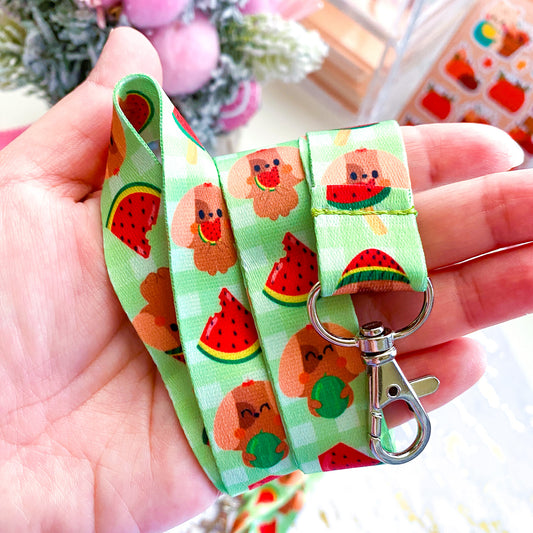 Summer Cute Puppy Nina Watermelon Green Lanyard