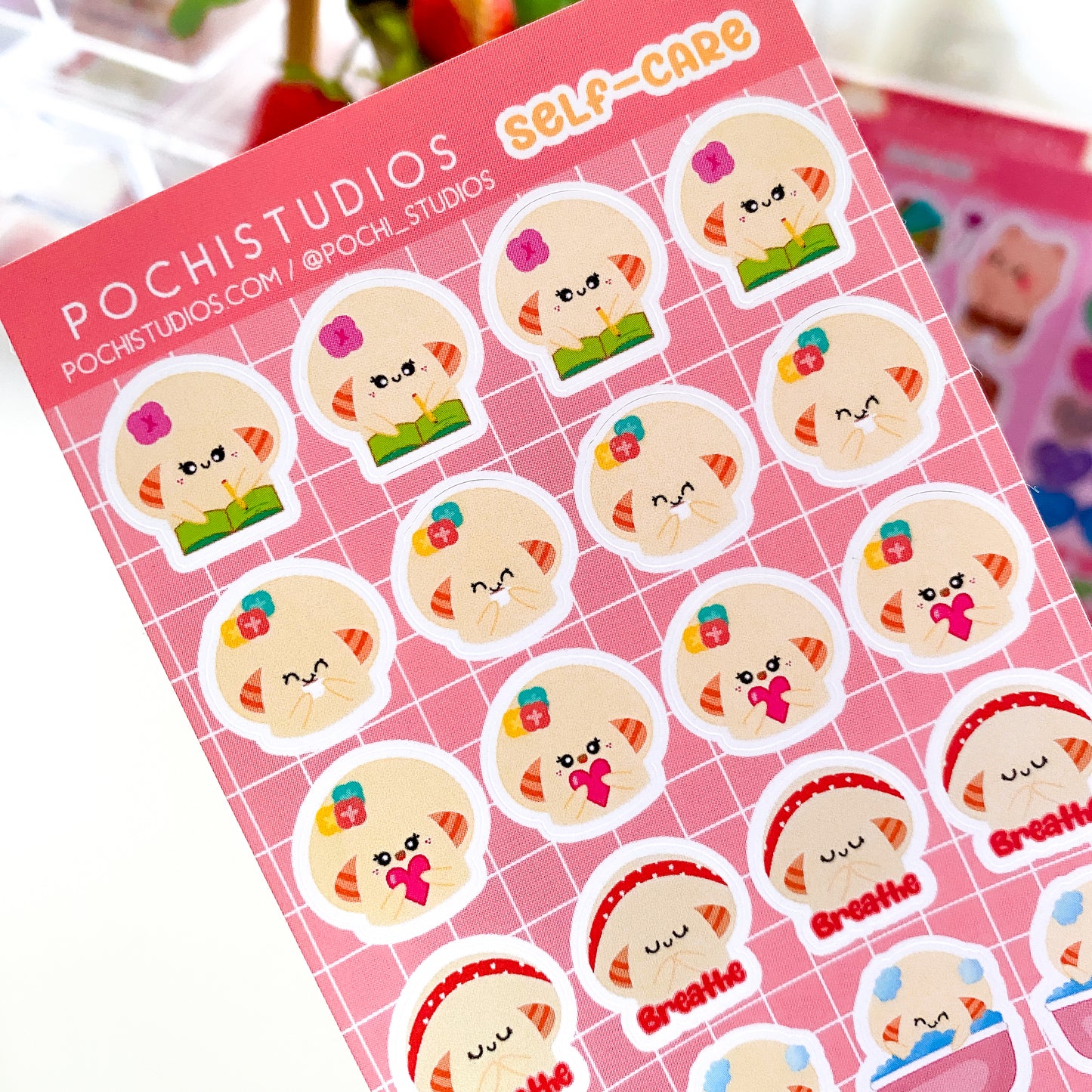 Self-Care Small Girl Mushroom Stickers Matte Vinyl Sticker Sheet