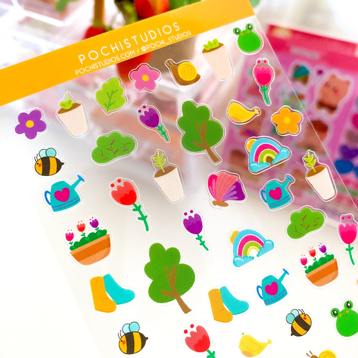 Spring Time Mini Stickers Deco Glossy Clear Vinyl Sticker Sheet