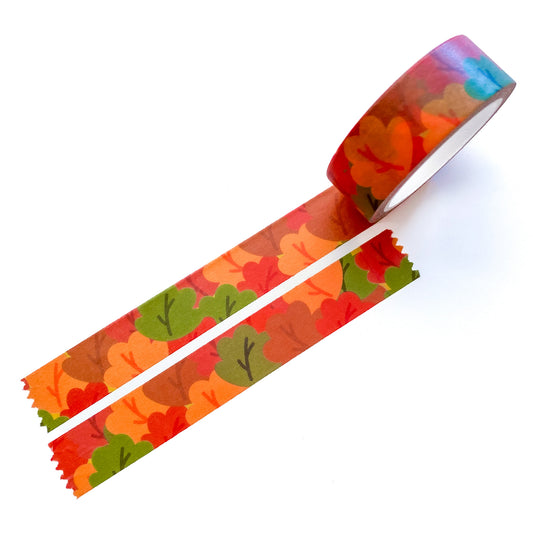 Autumn Pattern Warm Color Fall Leaves Washi Tape