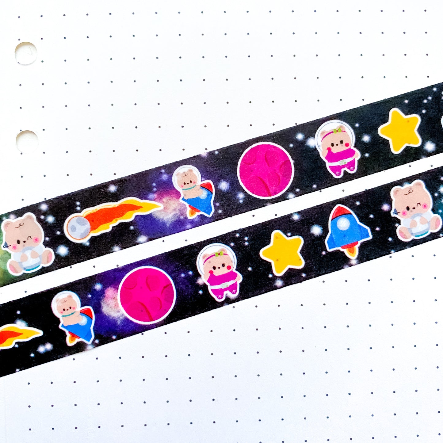 Little Baby Bear Twins Cookie & Berries "Space and Planets" Theme Washi Tape