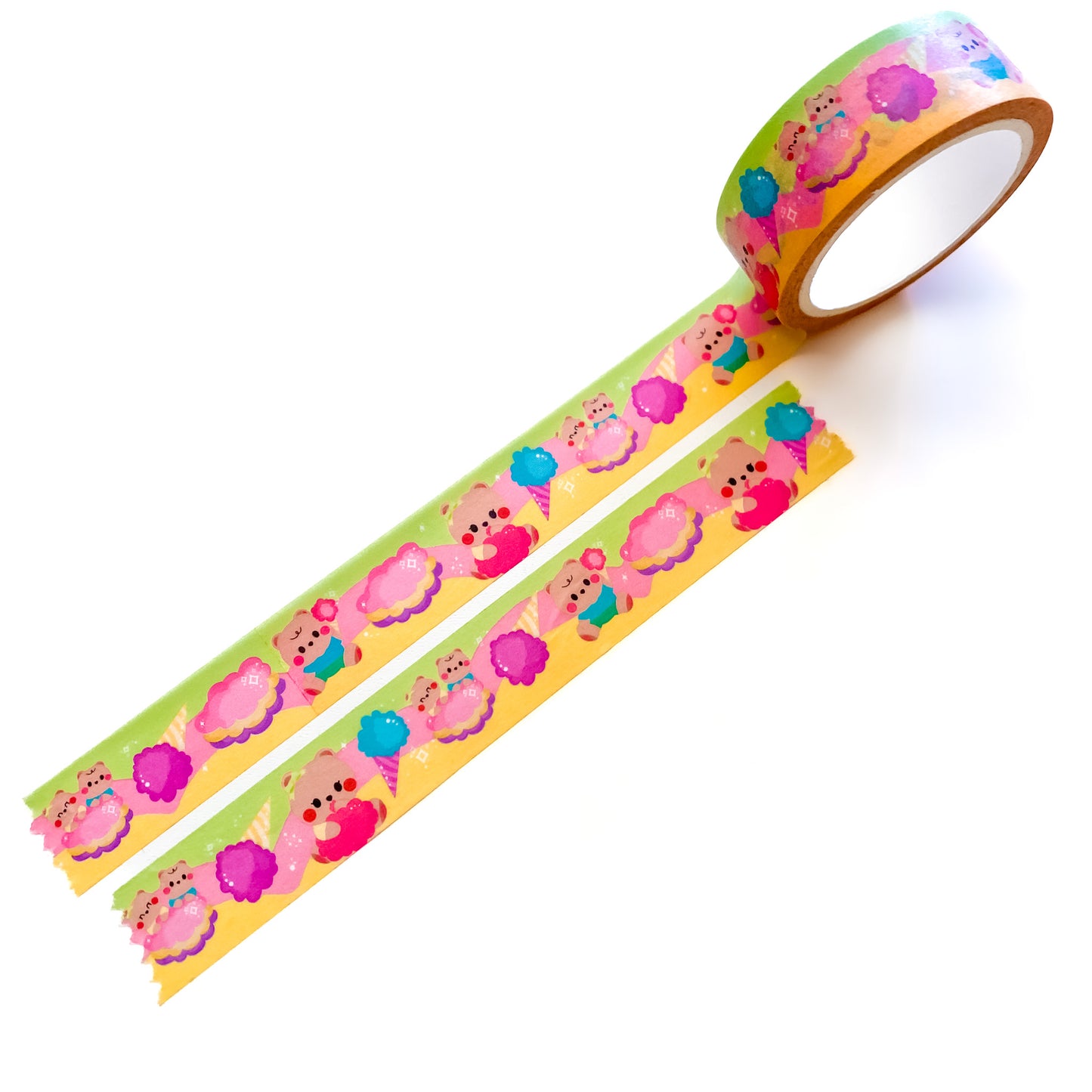 Colorful Pastel Colors Baby Bear Twins "Cotton Candy" Washi Tape