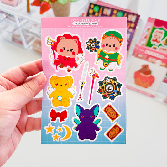 Card Captor Sakura Inspo Holo Gold Foil Matte Sticker Sheet