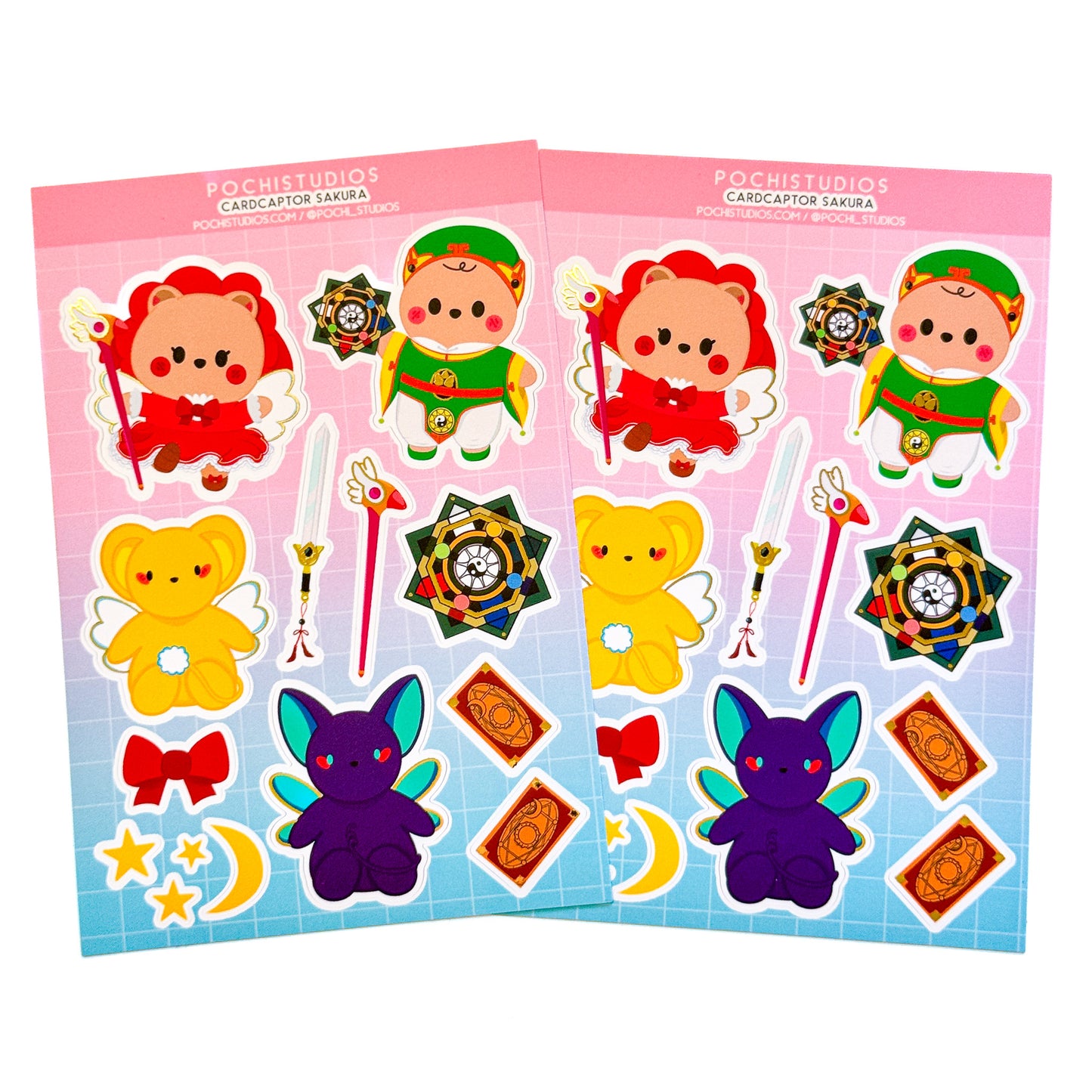 Card Captor Sakura Inspo Holo Gold Foil Matte Sticker Sheet